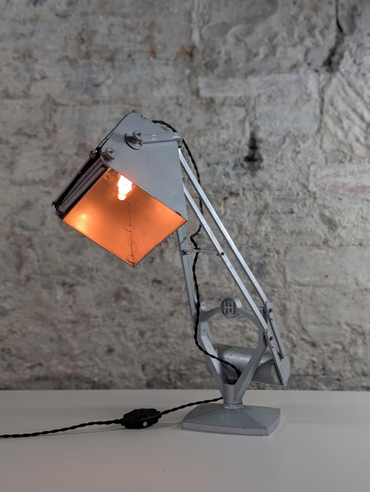 Iconic Horstman 'Pluslite' Magnifier Counter Balance Desk Table Lamp From 1950s, Made In England