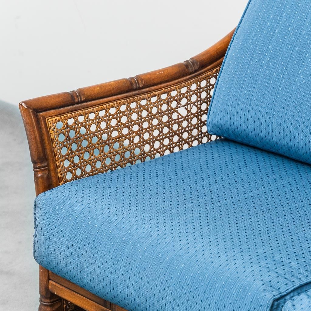 Vintage 2 Seater Sofa In Bamboo And Vienna Straw From The 1960s. photo furniture