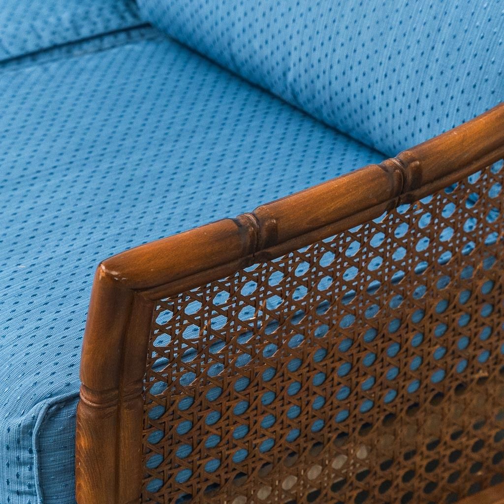 Vintage 2 Seater Sofa In Bamboo And Vienna Straw From The 1960s. photo for sale