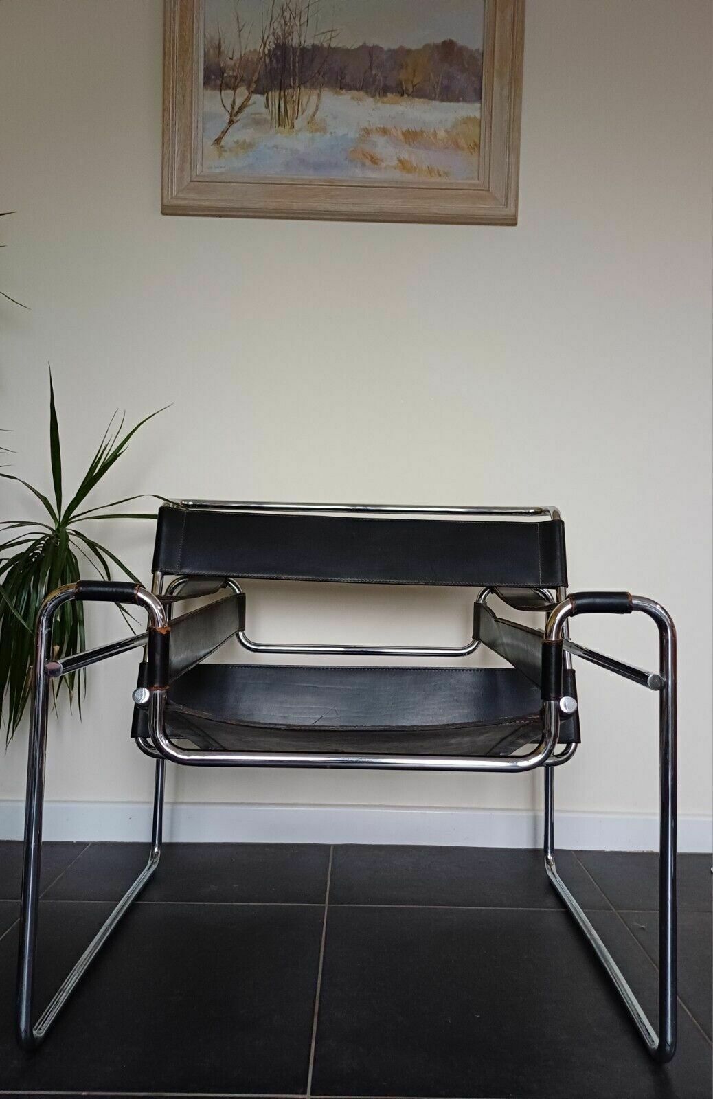 Original Wassily Chair Model B3 By Marcel Breuer, Manufactured By Gavina 1960s