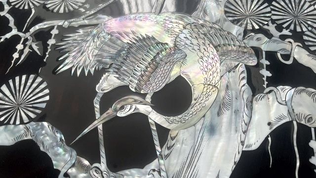 photo for sale Vintage Set Of Wall Panels, Chinese  Display, Lacquer, Mother Of Pearl,