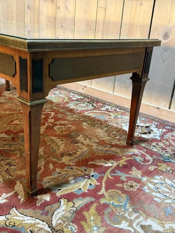 Table Basse De Style Louis XVI En Marbre Et Merisier photo Garden Furniture