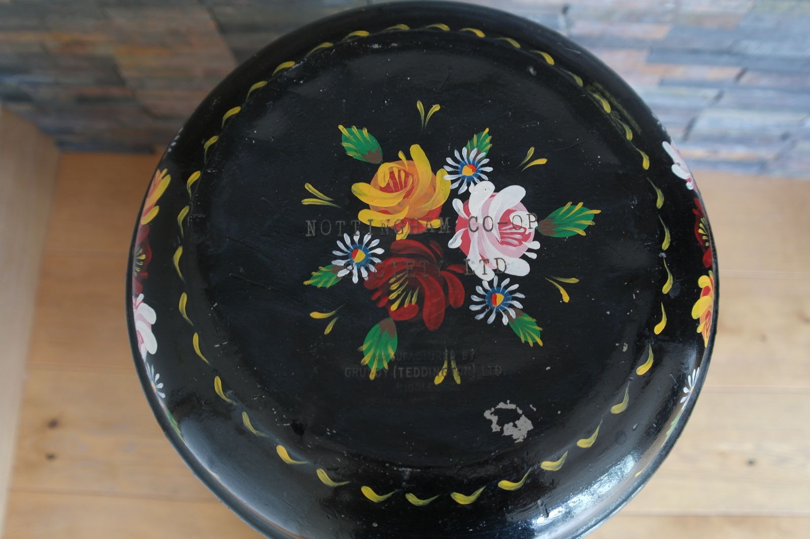 Large Bargeware Milk Churn Handpainted In "Castles & Roses" Traditional Design, 1958 Grundy 10 Gallon Churn. photo furniture