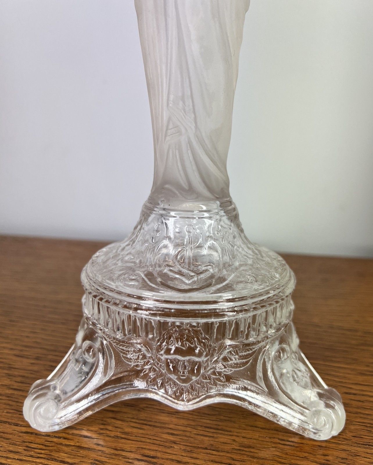 Candlesticks Pair Vintage Glass Religious Jesus & Mary Holders Lot 4021 photo 149.0