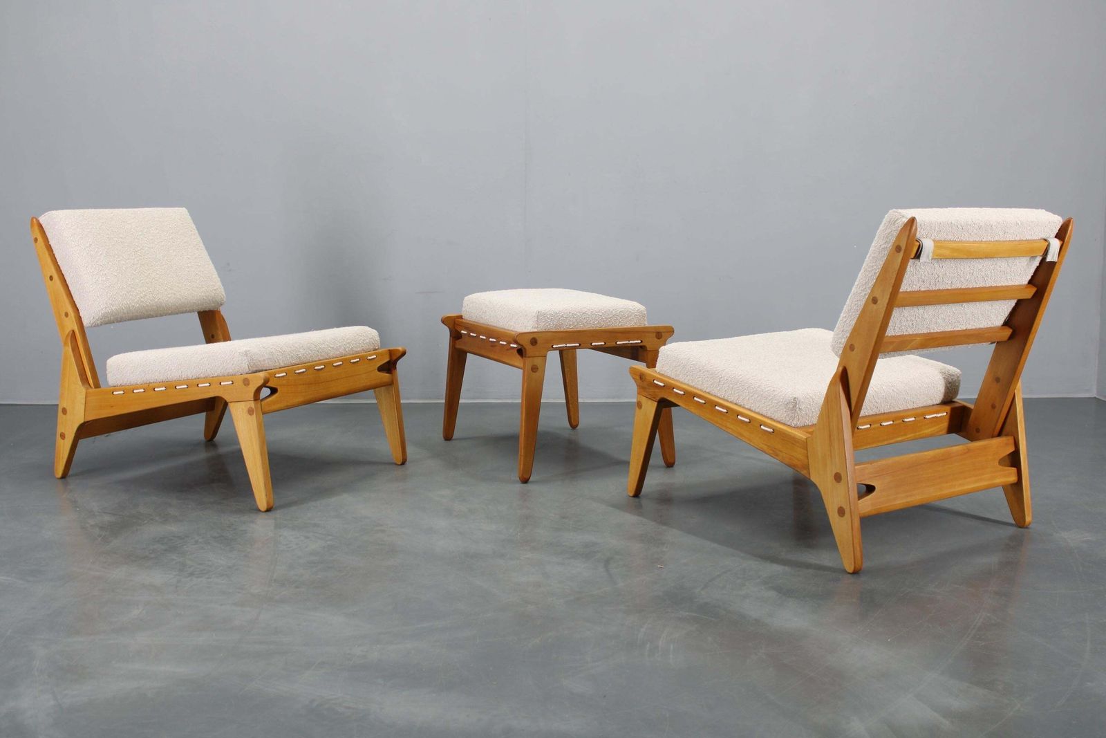 1950s Pair Of Restored Uno And Osten Kristiansson "Hunting" Chairs And Ottoman photo furniture