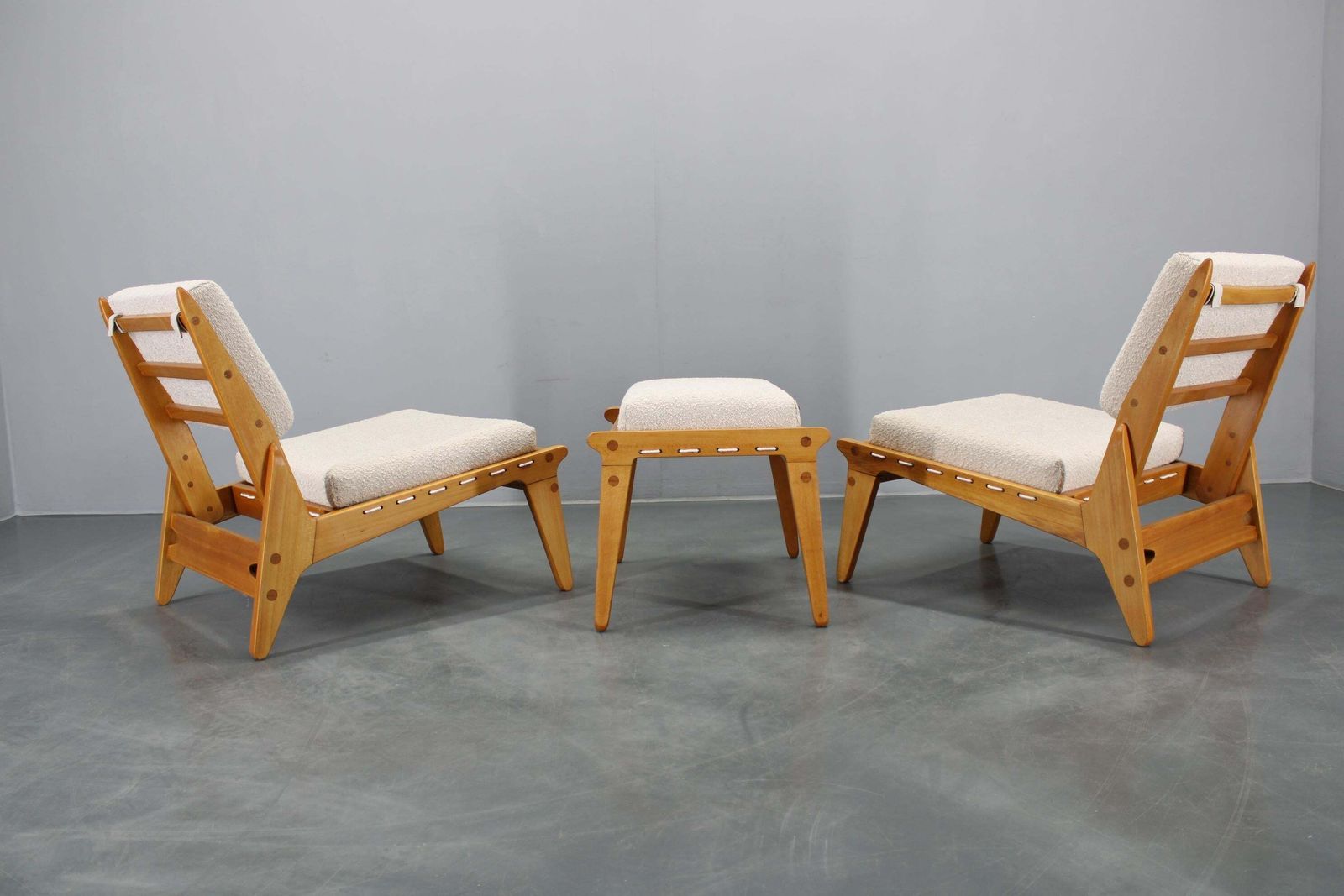 1950s Pair Of Restored Uno And Osten Kristiansson "Hunting" Chairs And Ottoman photo 5980.0