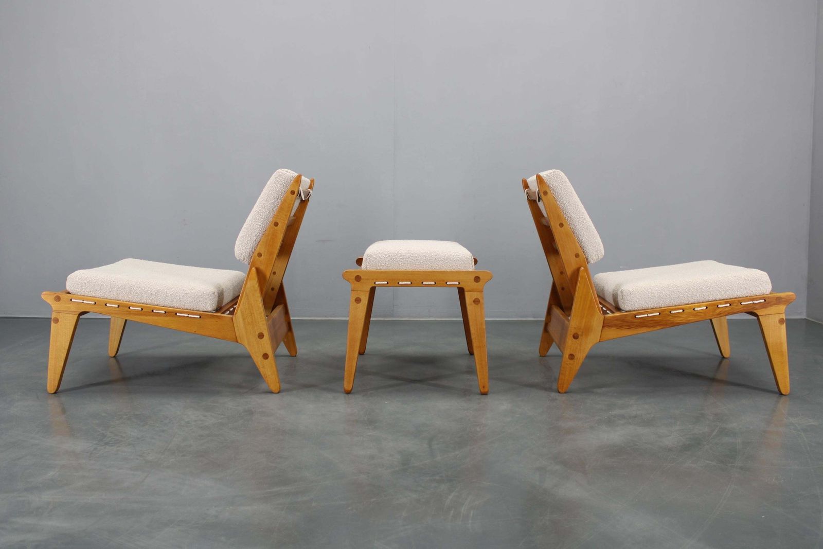 1950s Pair Of Restored Uno And Osten Kristiansson "Hunting" Chairs And Ottoman photo vinterior