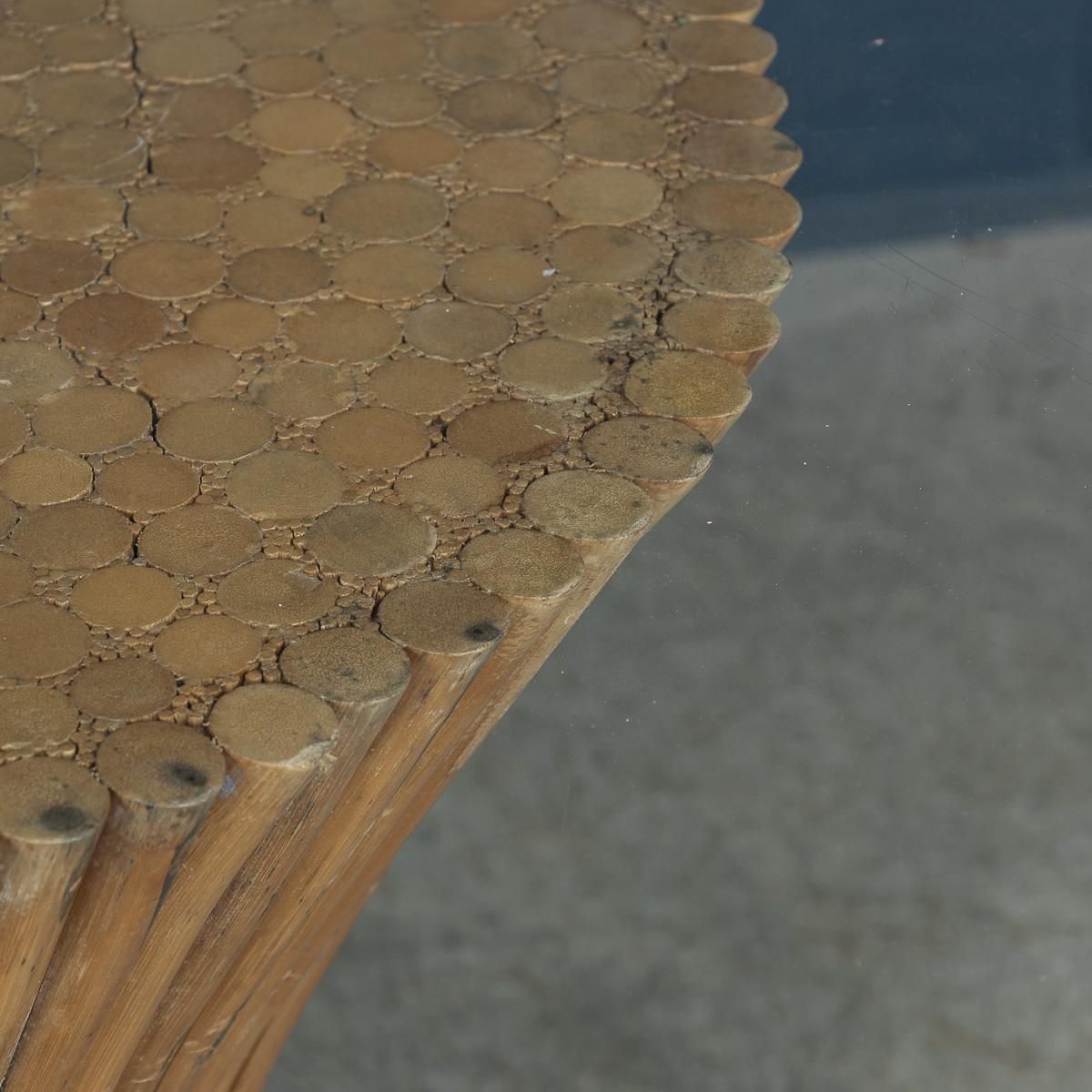 Furniture Stylish 20th Century "Sheaf Of Wheat" Dining Table By Mcguire C.1970 photo