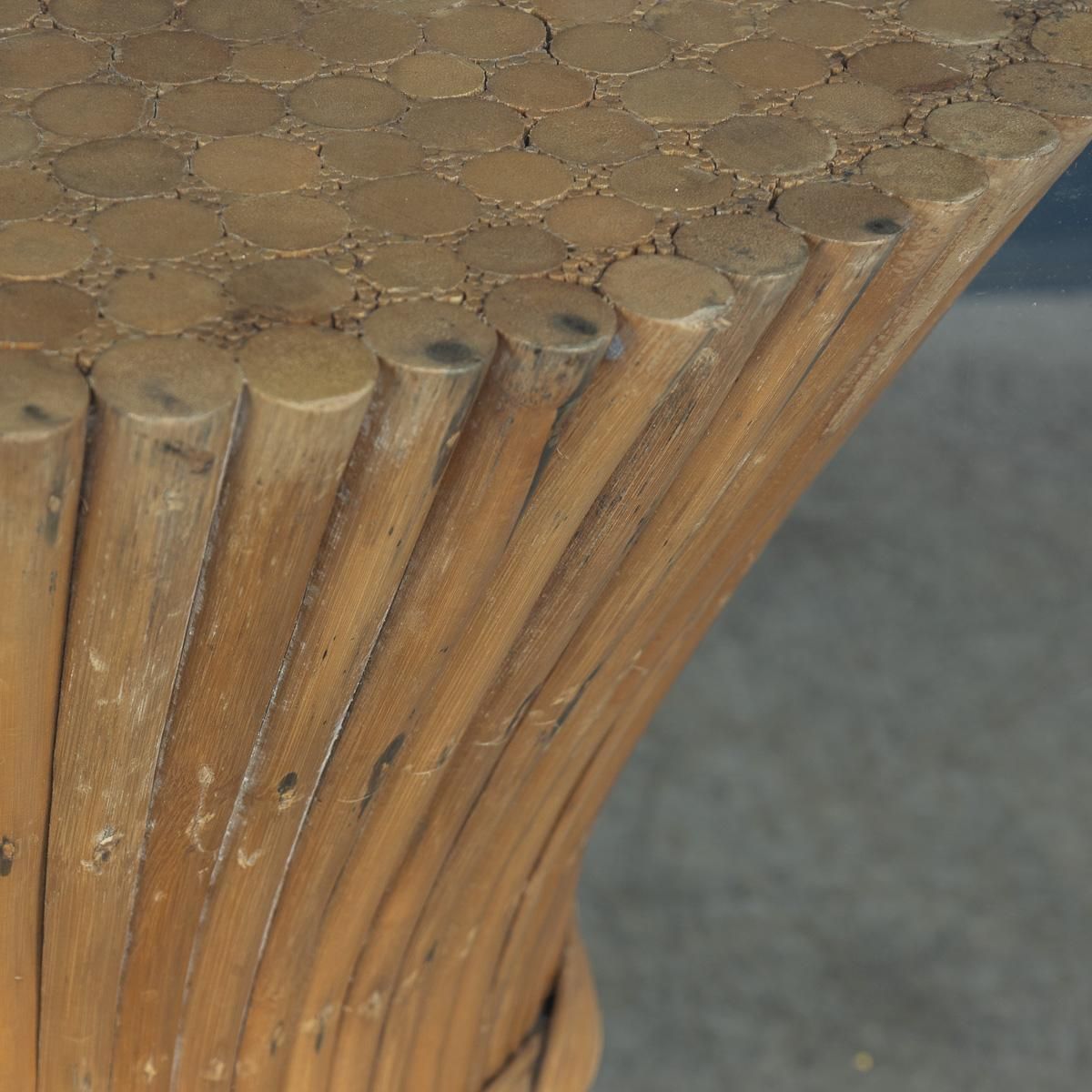 1624.0 Stylish 20th Century "Sheaf Of Wheat" Dining Table By Mcguire C.1970 photo