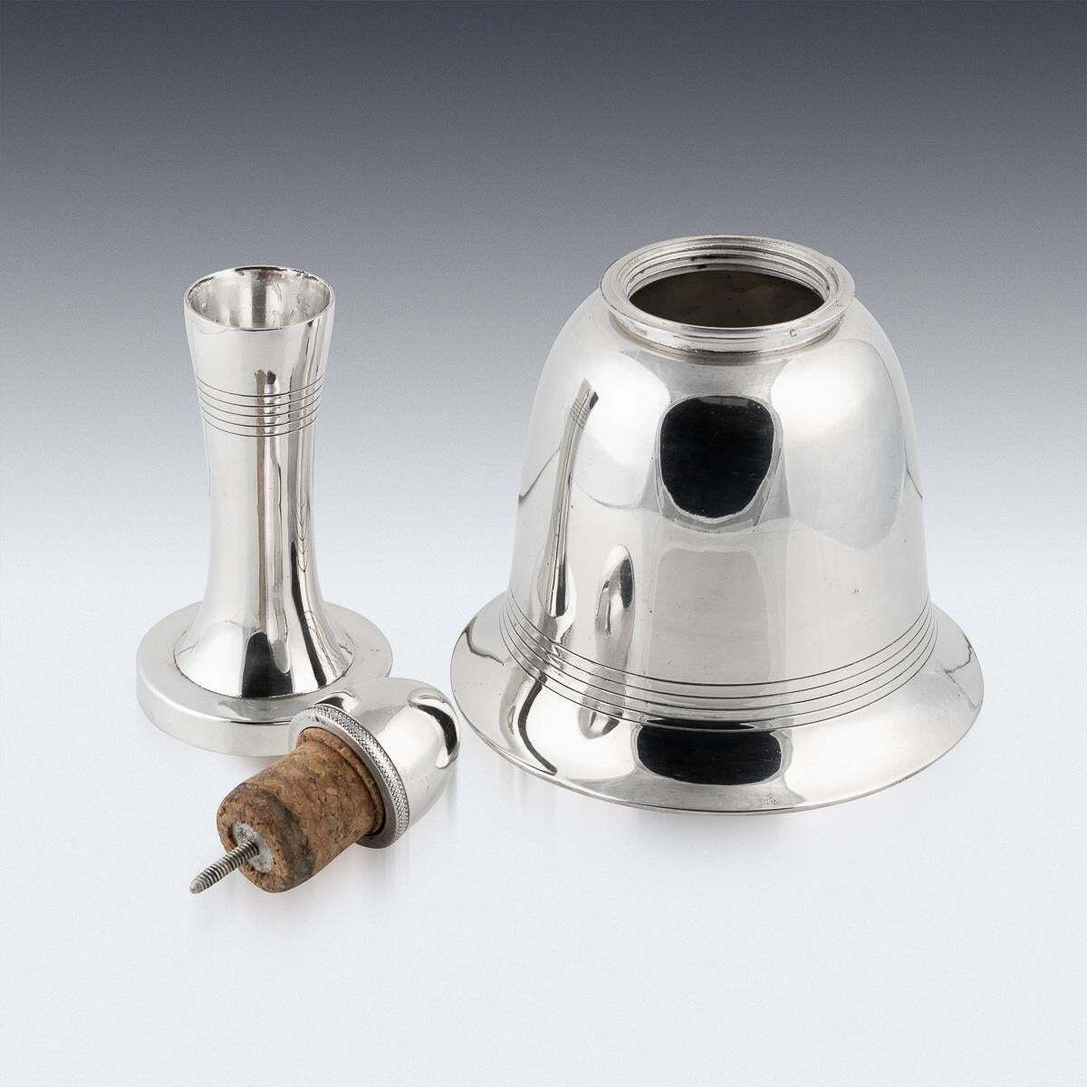Novelty 20thc Silver Plated "Bell Form" Cocktail Shaker, Hukin & Heath C.1930 photo Home Decor