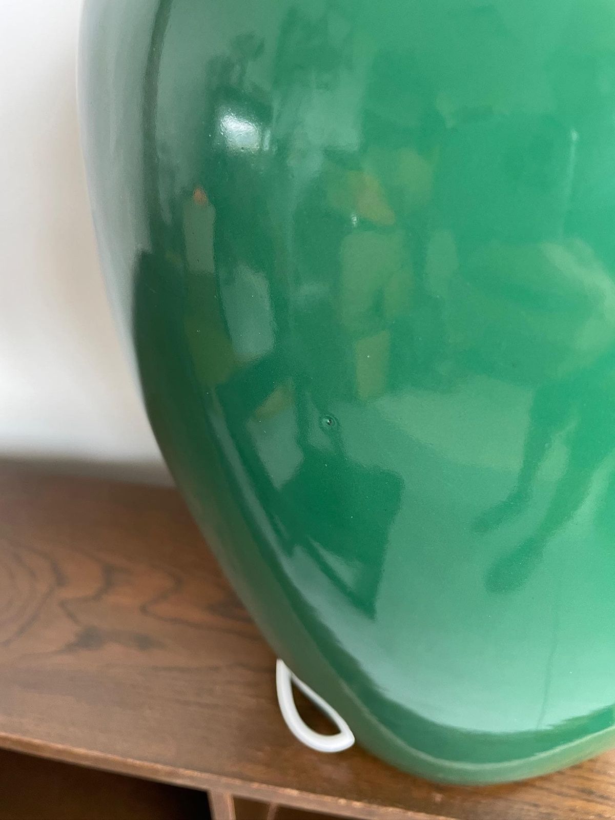 Vintage Large Green Ikea Ceramic Table Lamp From The 90s With Wavy Pomo Detail photo Lighting