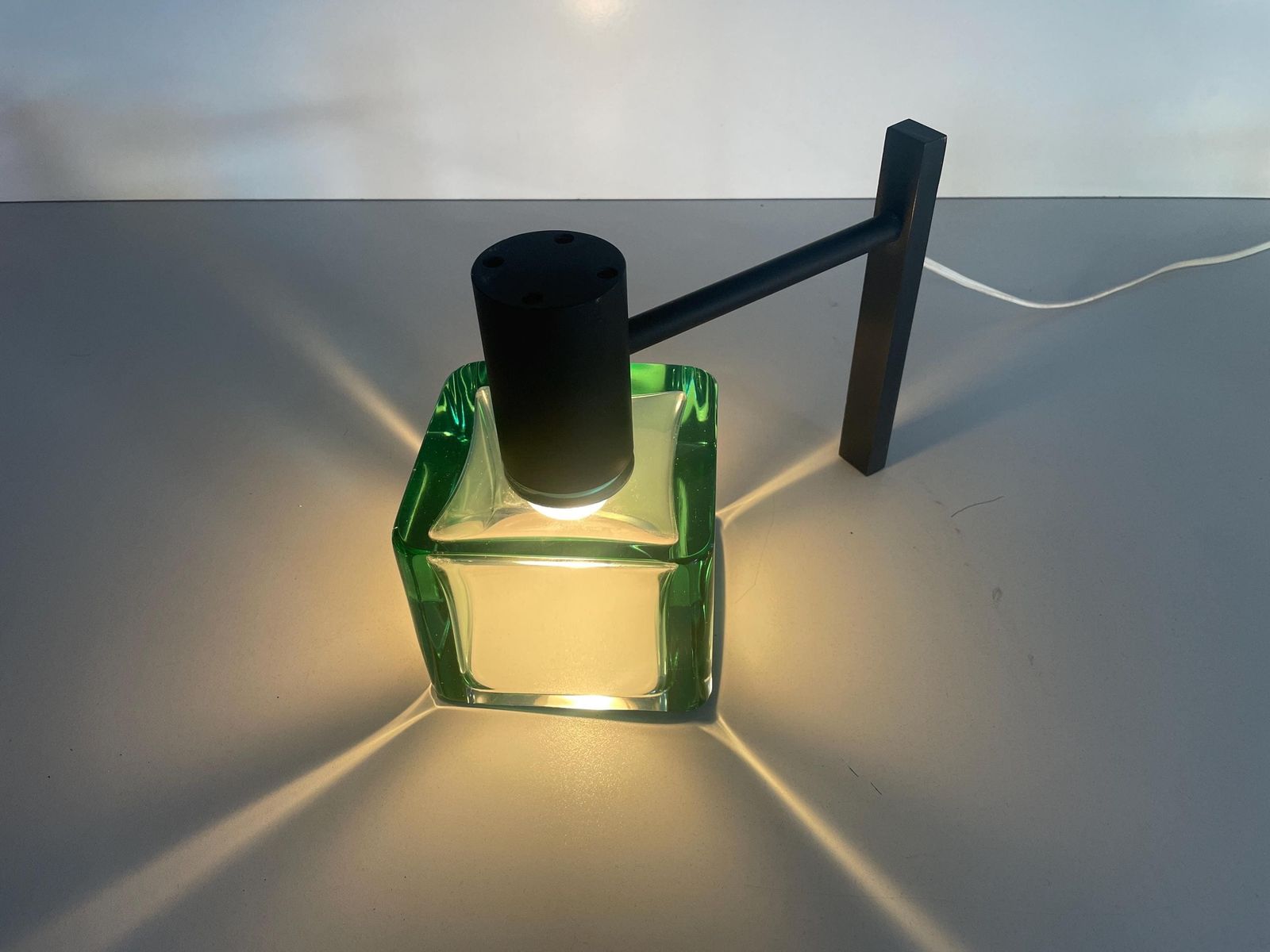 Exclusive Green Glass And Metal Wall Lamp By Seguso, 1950s, Italy photo buy