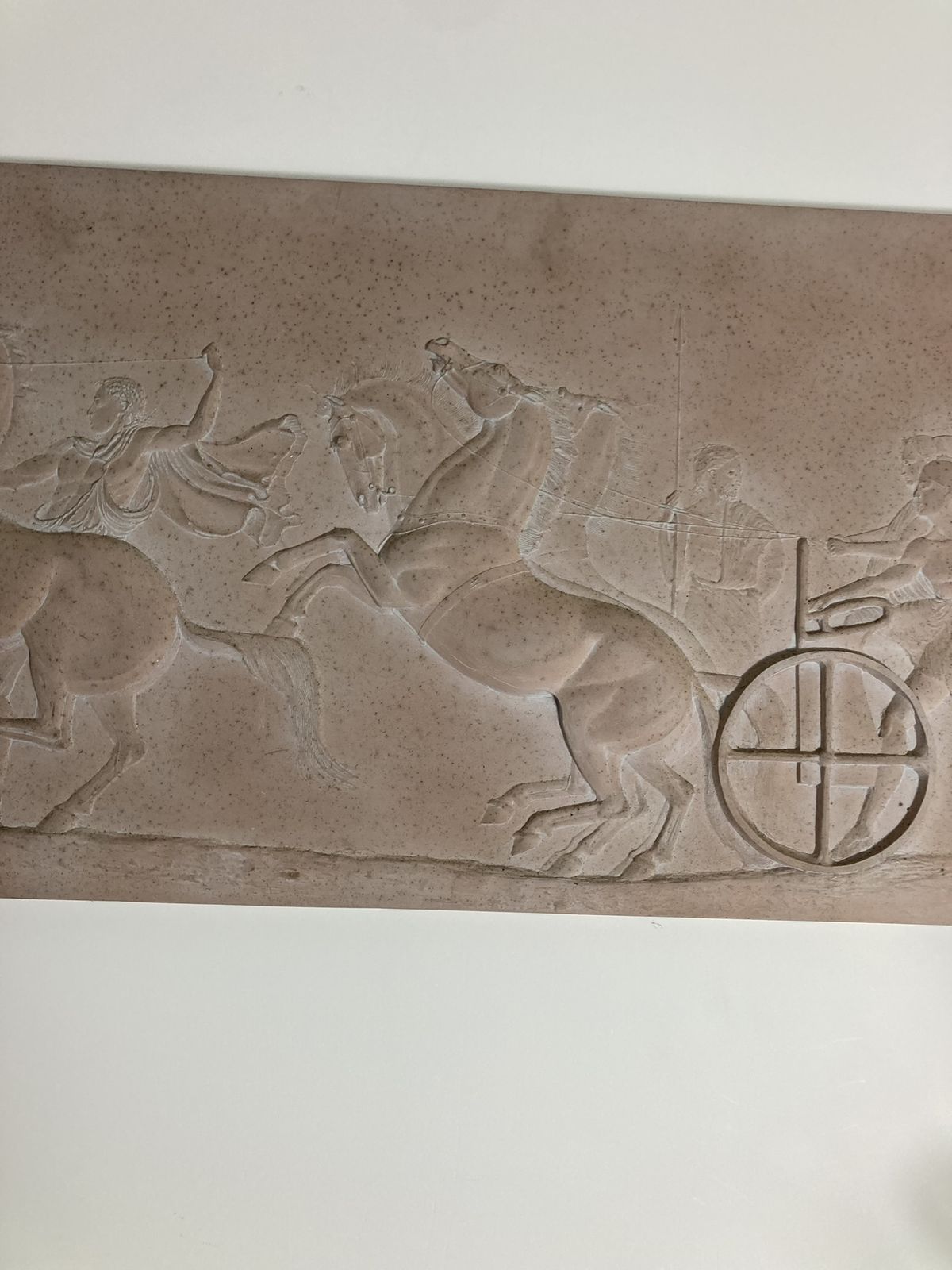Roman Greek Plaster Frieze Chariot Driver And Horses Competing An Aphobates Contest Athens photo Art