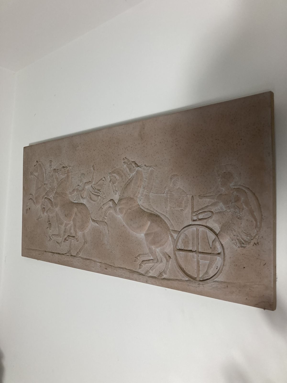 Roman Greek Plaster Frieze Chariot Driver And Horses Competing An Aphobates Contest Athens photo buy