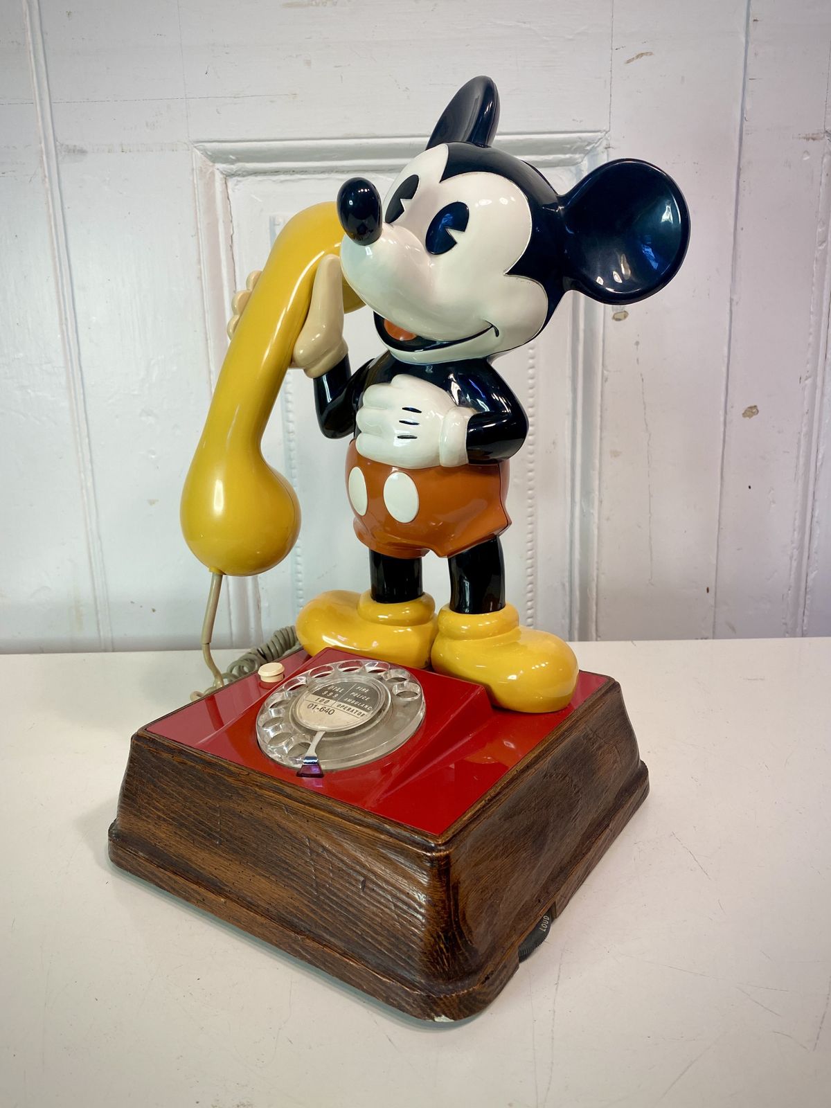 Vintage Official Disney Mickey Mouse Rotary Dial Telephone