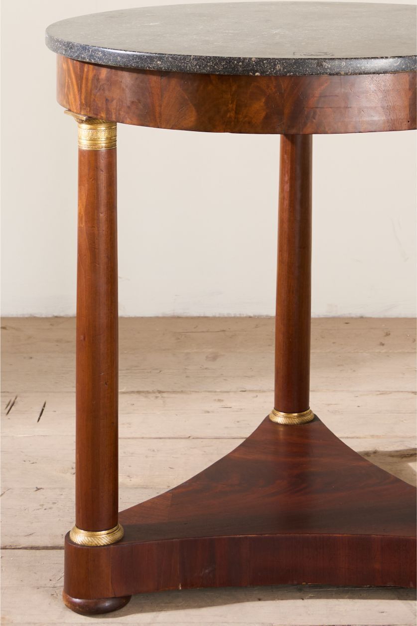 19th Century French Empire Mahogany And Black Marble Gueridon Table photo furniture