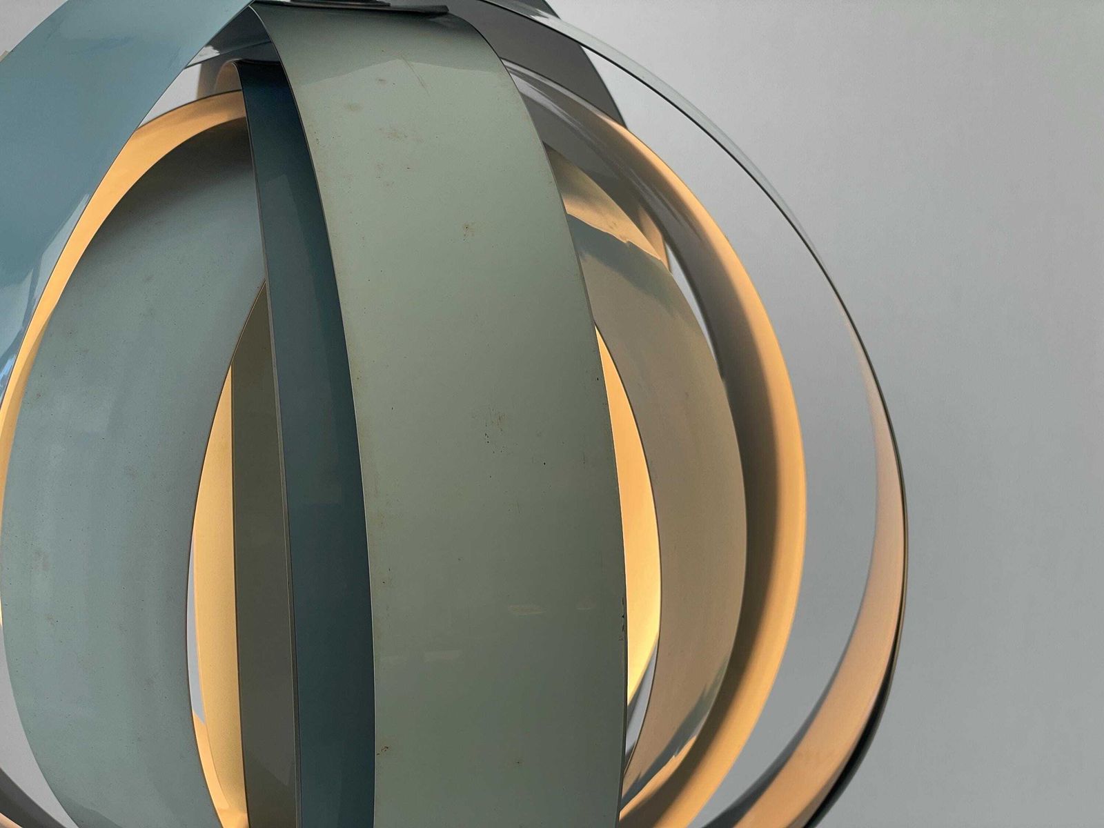 3 Tone Blue Metal Pendant Lamp By Lamell Star Leuchten, 1960s, Germany photo 1794.0
