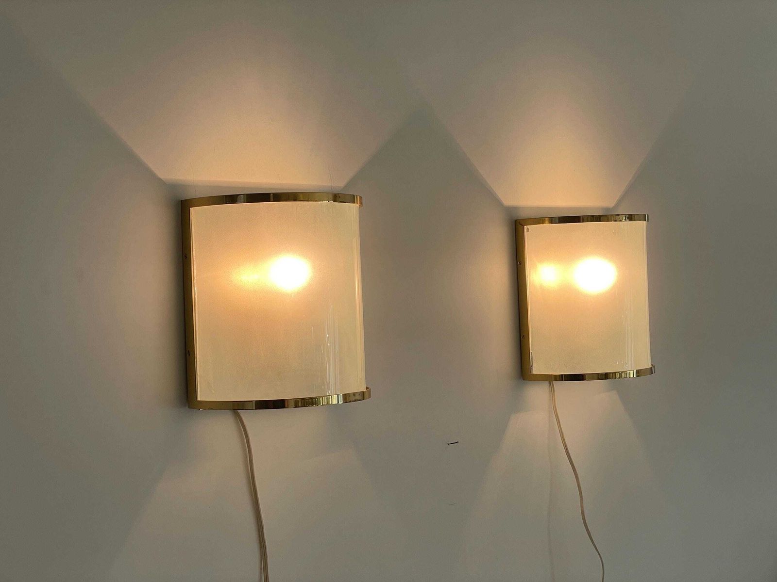 Brass And Glass Exclusive Pair Of Sconces By San Juan Despi Barcelona By S.A. Metalarte, 1960s, Spain photo 2242.0