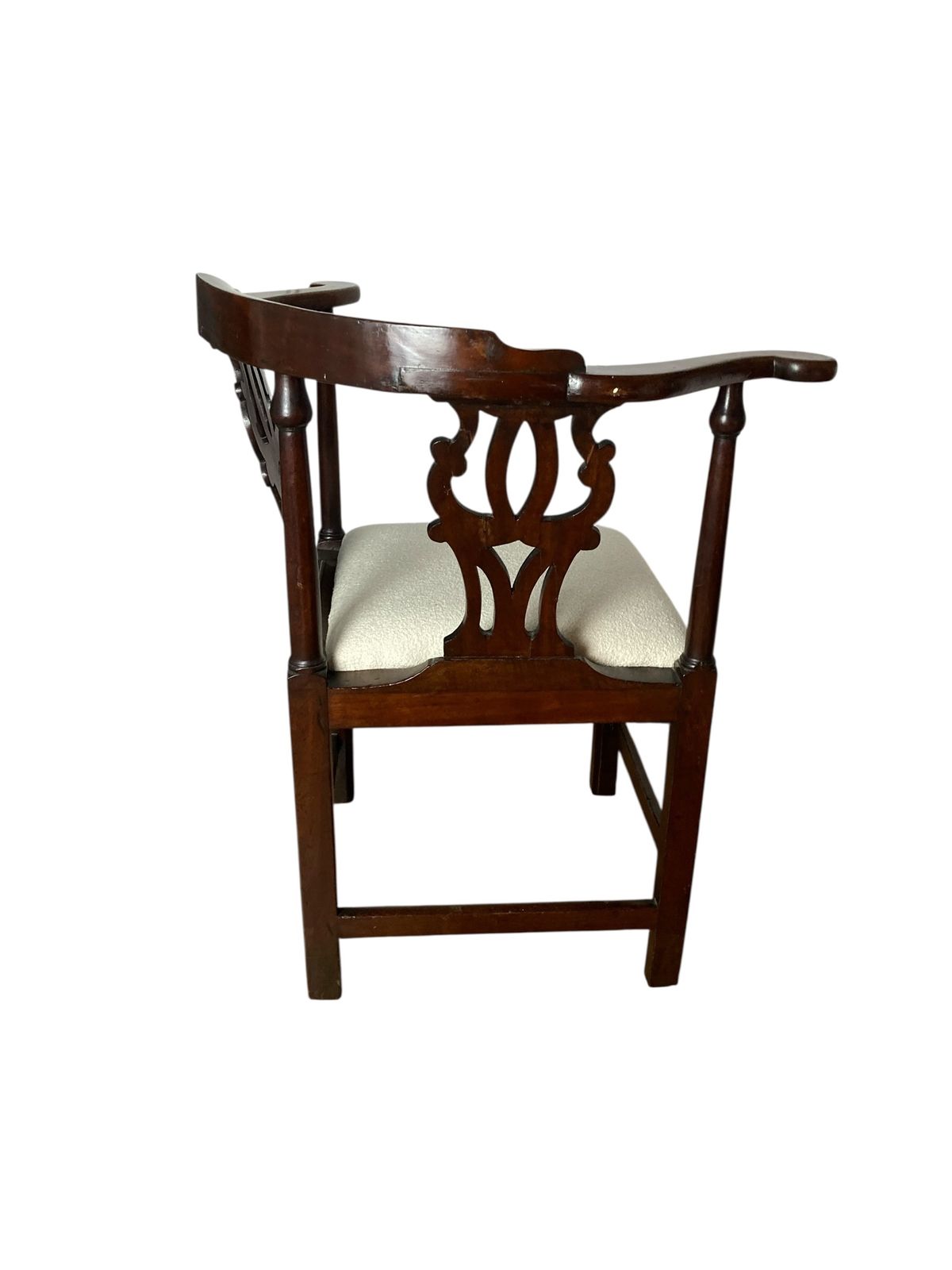 George III Mahogany Smoker's Bow Corner Chair photo for sale