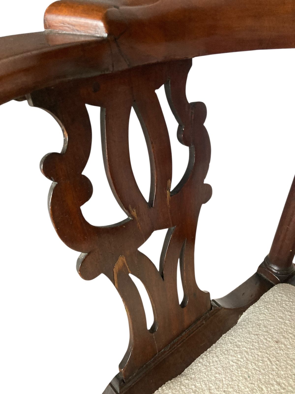 George III Mahogany Smoker's Bow Corner Chair photo buy