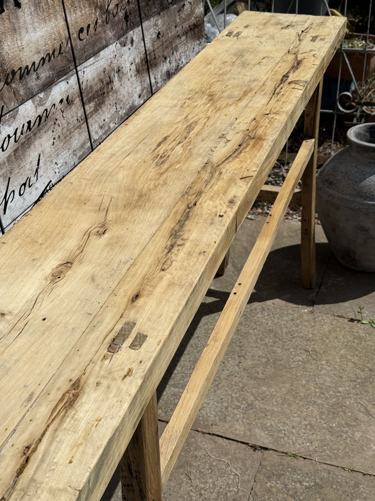 Rustic Elm Console Table – Handcrafted Elegance photo vinterior