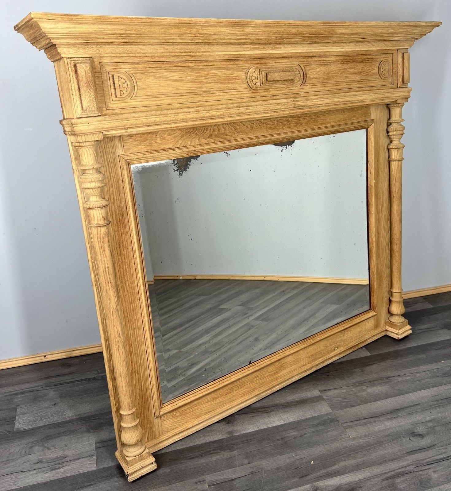 Wall Mirror Antique French Style Oak Carved Ornate Wall Frame Lot 4044