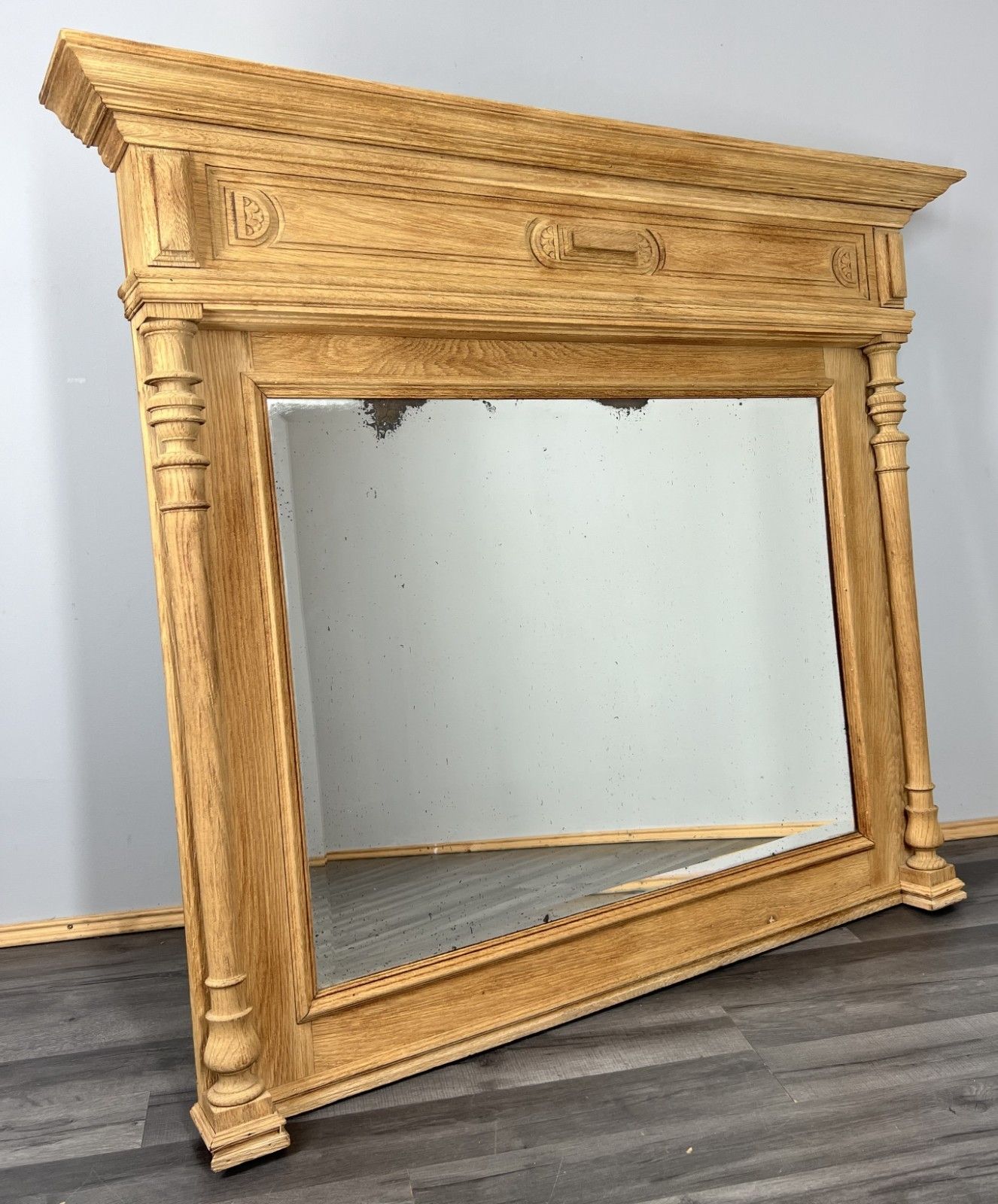 Wall Mirror Antique French Style Oak Carved Ornate Wall Frame Lot 4044 photo furniture