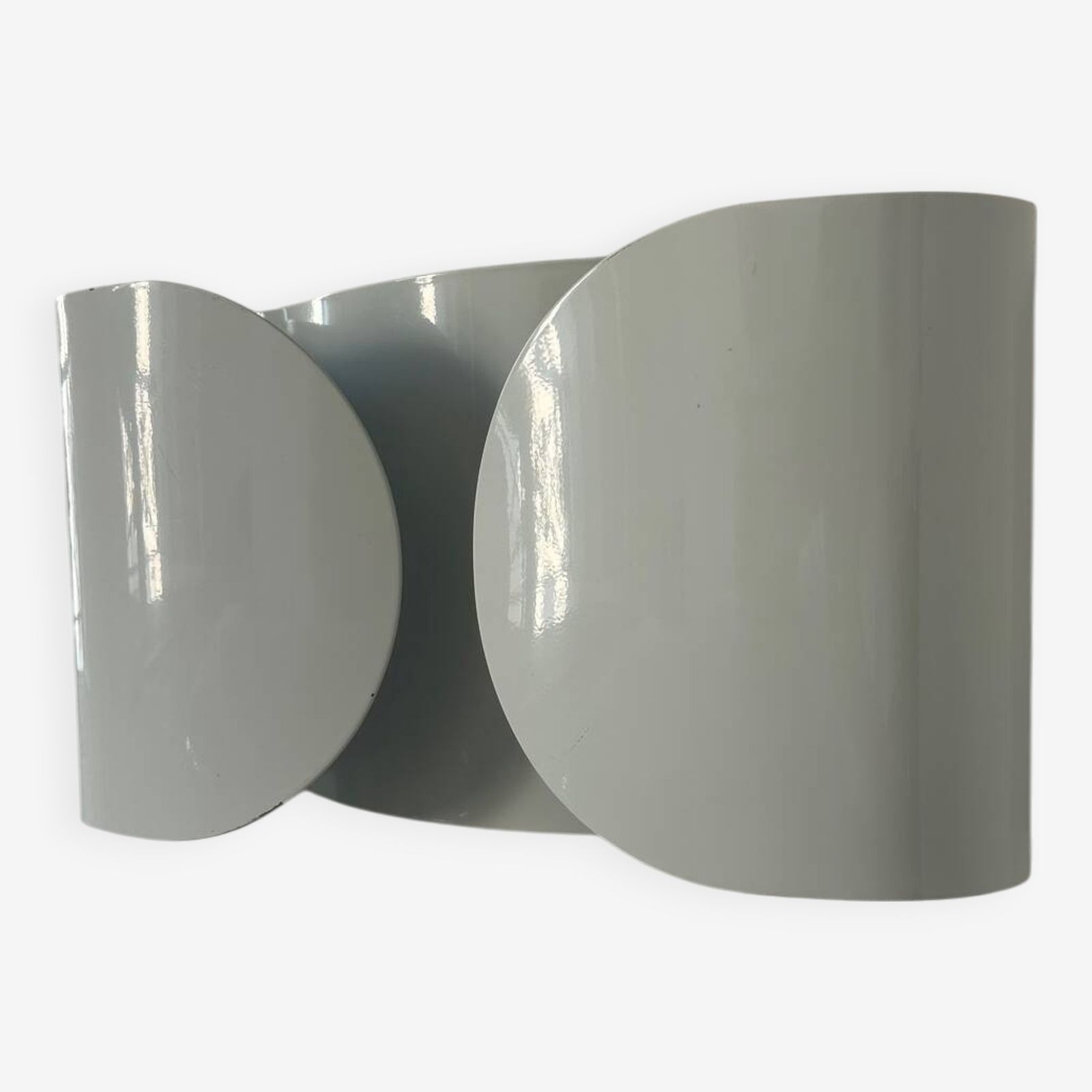Vintage Foglio Wall Lamp, White Metal, Italy 1980