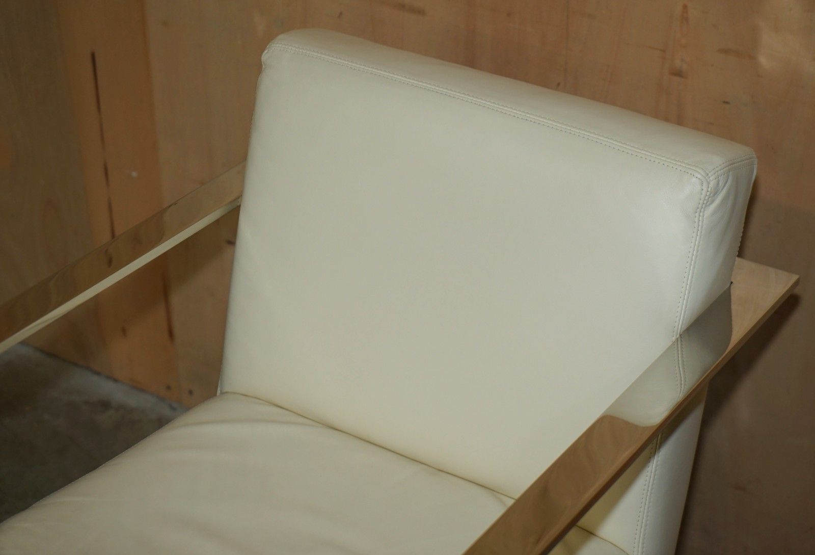 Ex Display Ralph Lauren Designer Modern Penthouse Chrome & Leather Armchair photo 1850.0