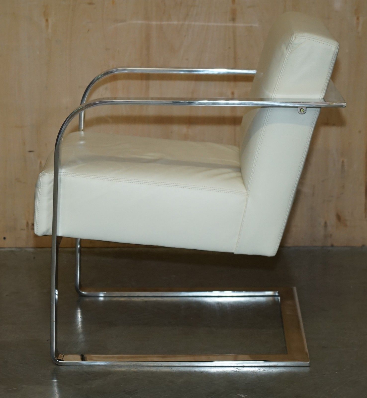 photo buy Ex Display Ralph Lauren Designer Modern Penthouse Chrome & Leather Armchair