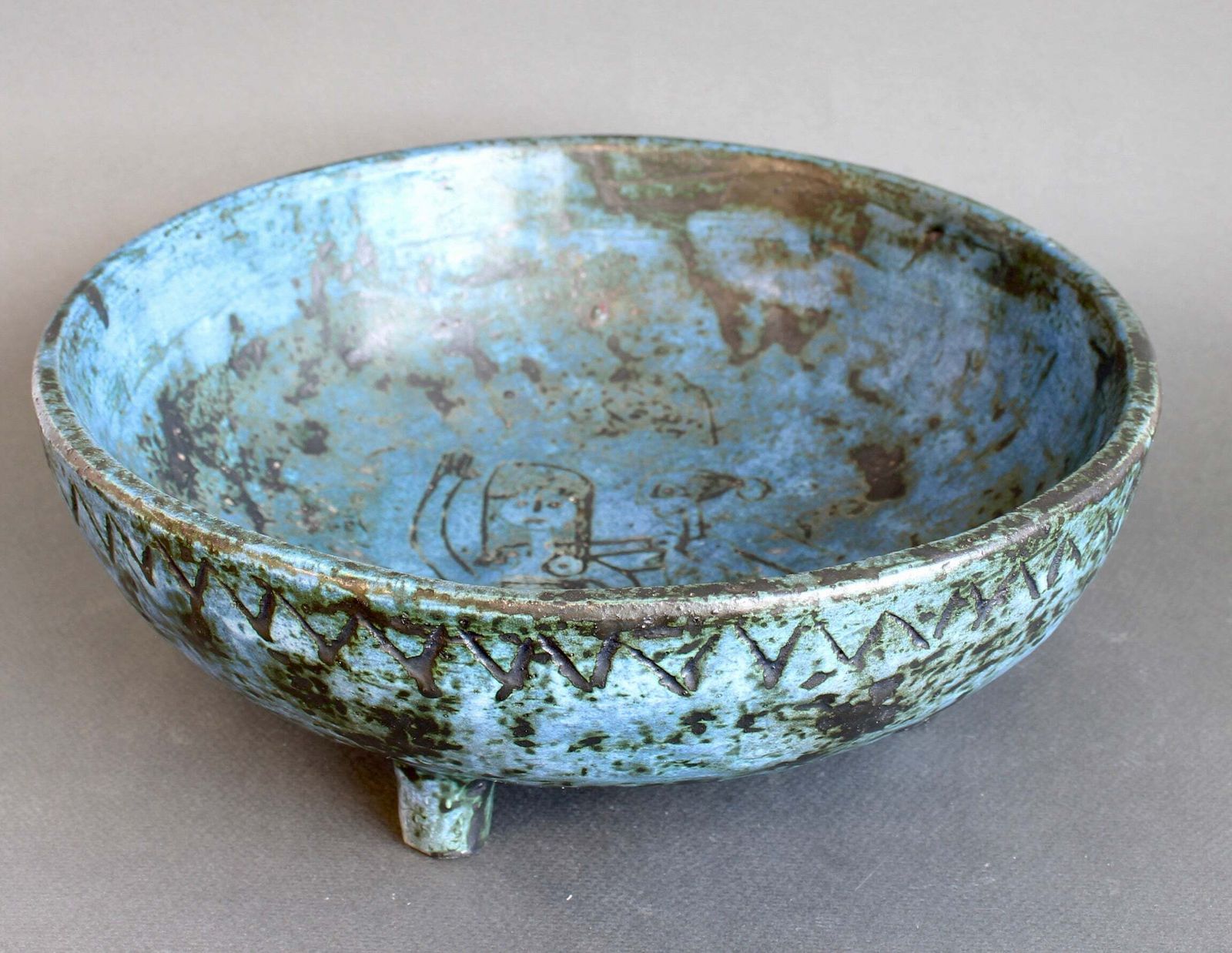 Vintage French Ceramic Decorative Bowl By Jacques Blin (Circa 1950s) photo 2250.0