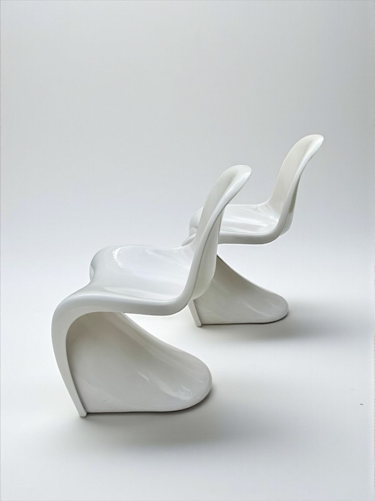 Furniture Set Of 2 Panton Verner Fibreglass S Chair For Herman Miller, W. Germany 1973 photo