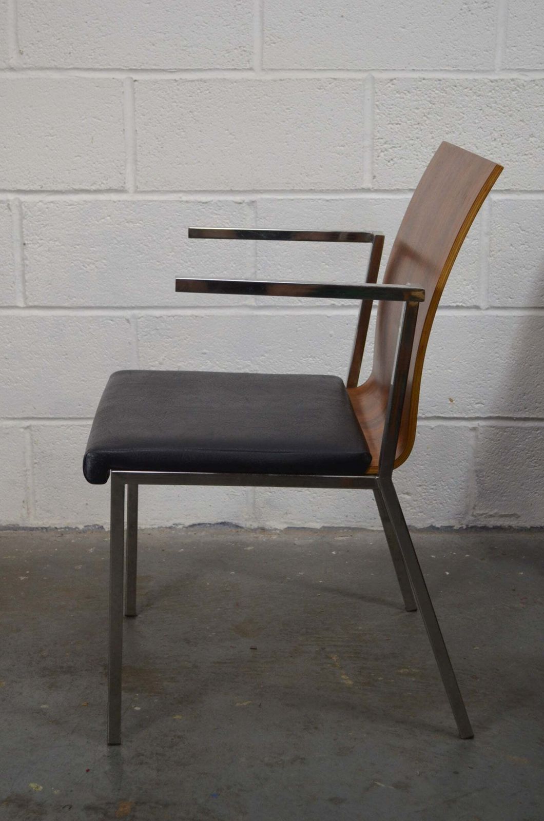 A Retro Chrome & Walnut Chair photo for sale
