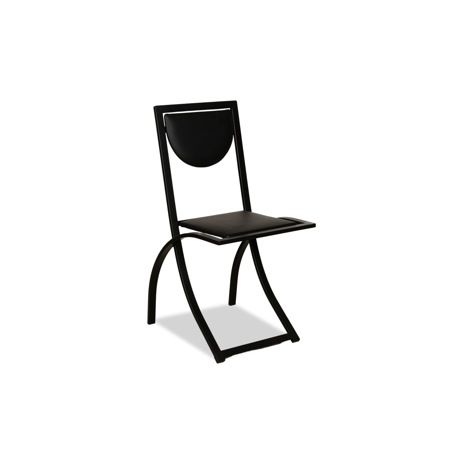 Mobilier Lot de 6 chaises en cuir KFF Sinus, noires photo