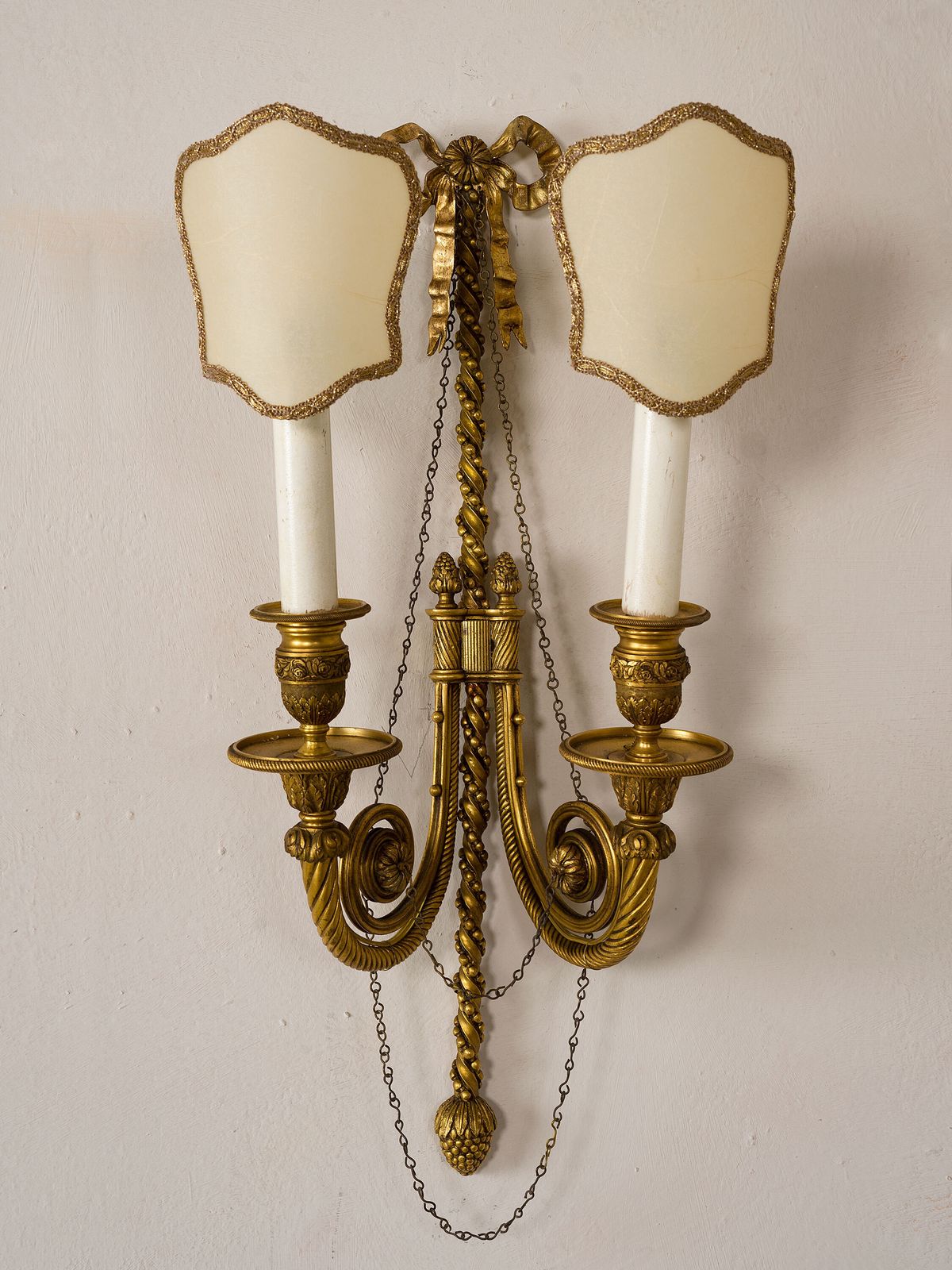 Pair Of Napoleon III Wall Sconces In Gilt And Finely Chiseled Bronze, France, Mid 19th Century photo Lighting