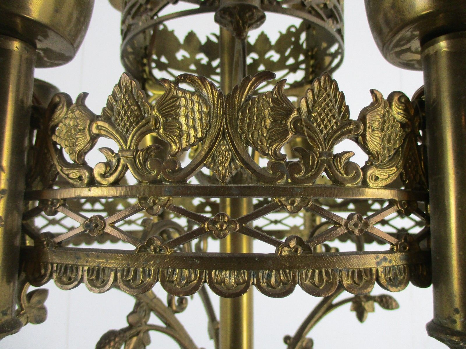 Gothic Ornate Brass 9 Arms Lights Chandelier Revival  Empire Impressive Antique photo vinterior