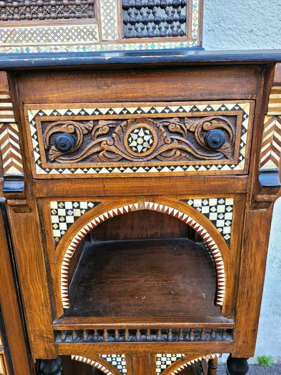 G Parvis, Console + Mirror In Marquetry, 19th Century photo 2700.0