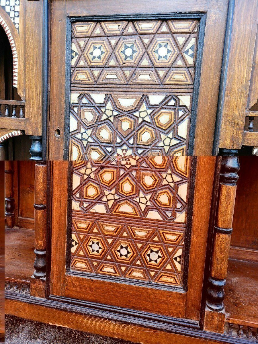 G Parvis, Console + Mirror In Marquetry, 19th Century photo buy