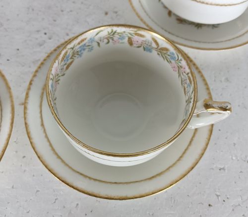 244.0 Set Of 6 Cup And Saucer Antique Haviland Limoges France Belle Epoque photo