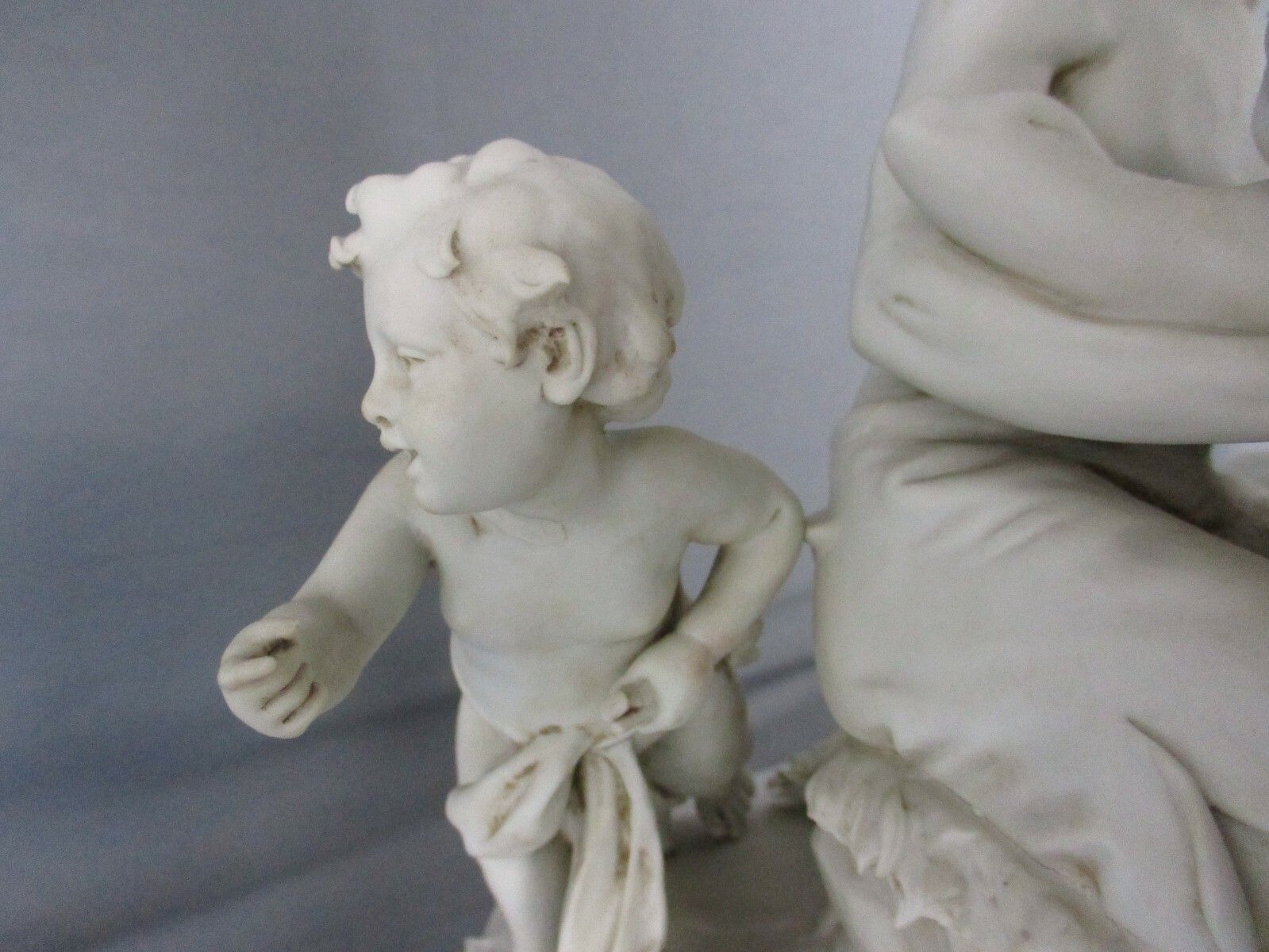 Large Porcelain Statue Figurine  Porcelain  Bisque  Couple Eros Vintage Gorgeous photo for sale