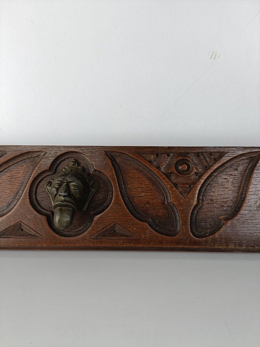 Antique Gargoyle Pair Corbels Hand Carved Wood  Architectural Reclaimed Trims Pa photo vinterior
