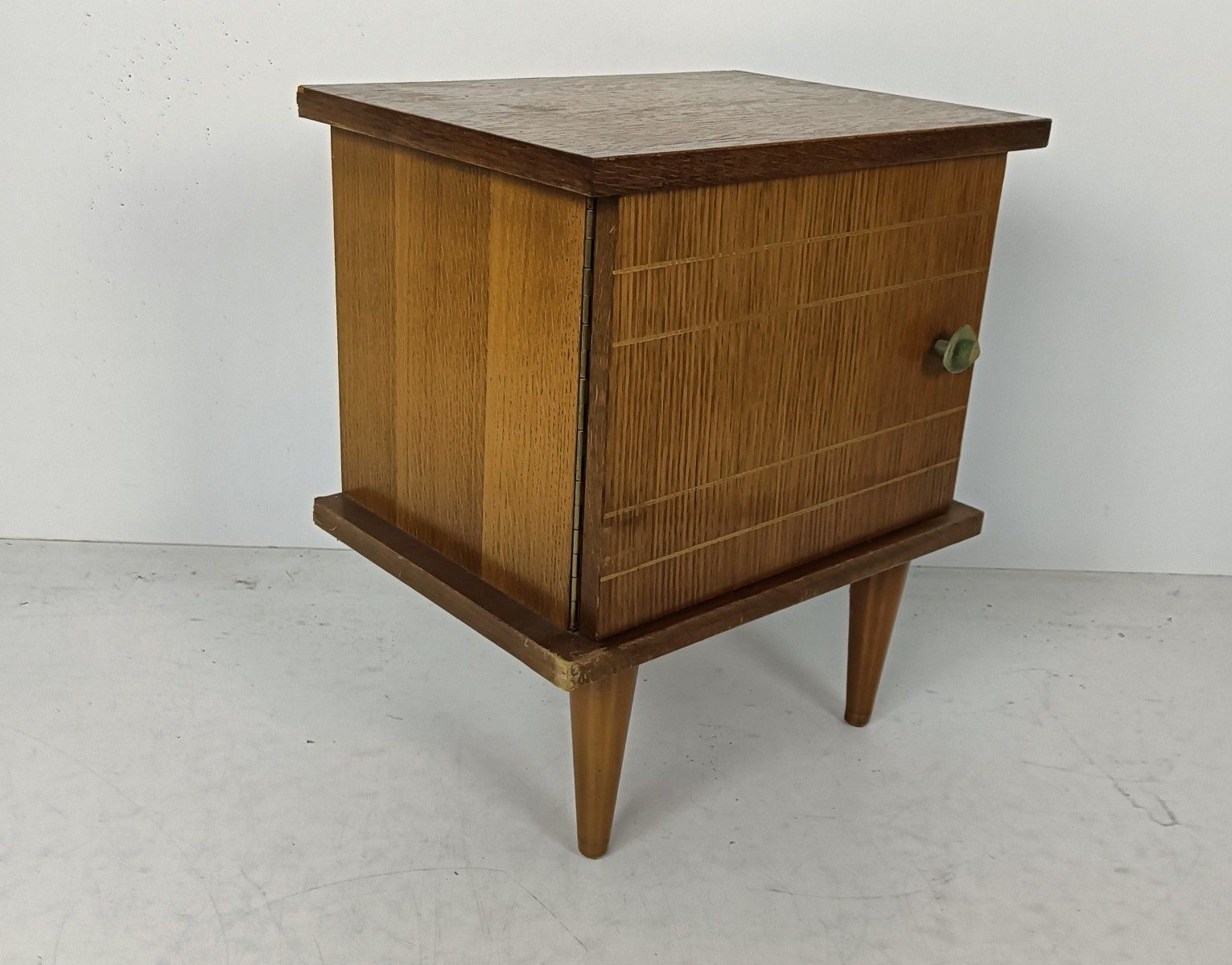 Vintage Wooden Nightstand Mid Century Modern Style End Table Modernist Funky  Mo photo for sale