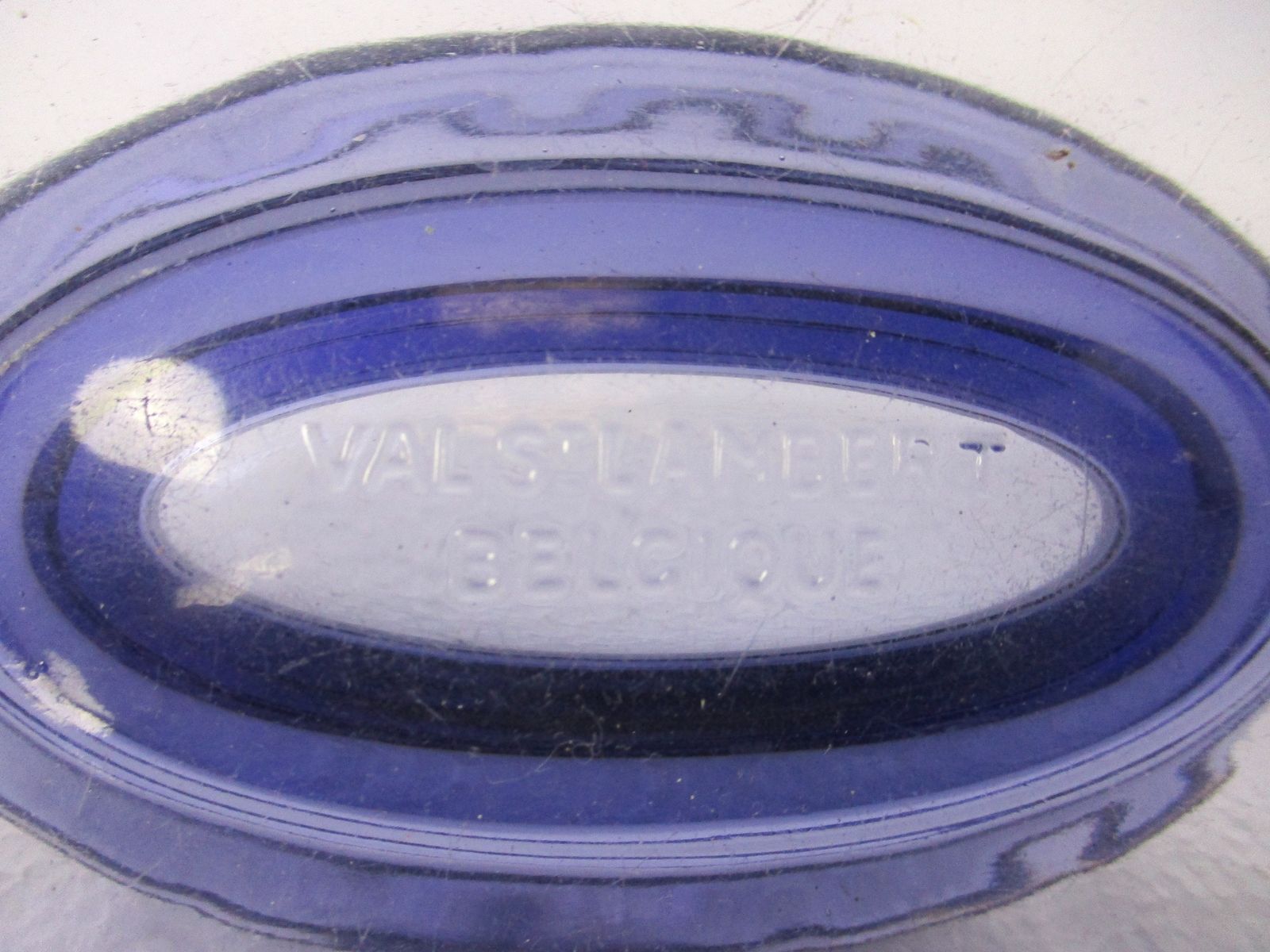 Art Deco Val St Lambert Purple Blue Coupe Marcelle  Bowl Dish Centerpiece Basket photo Home Decor