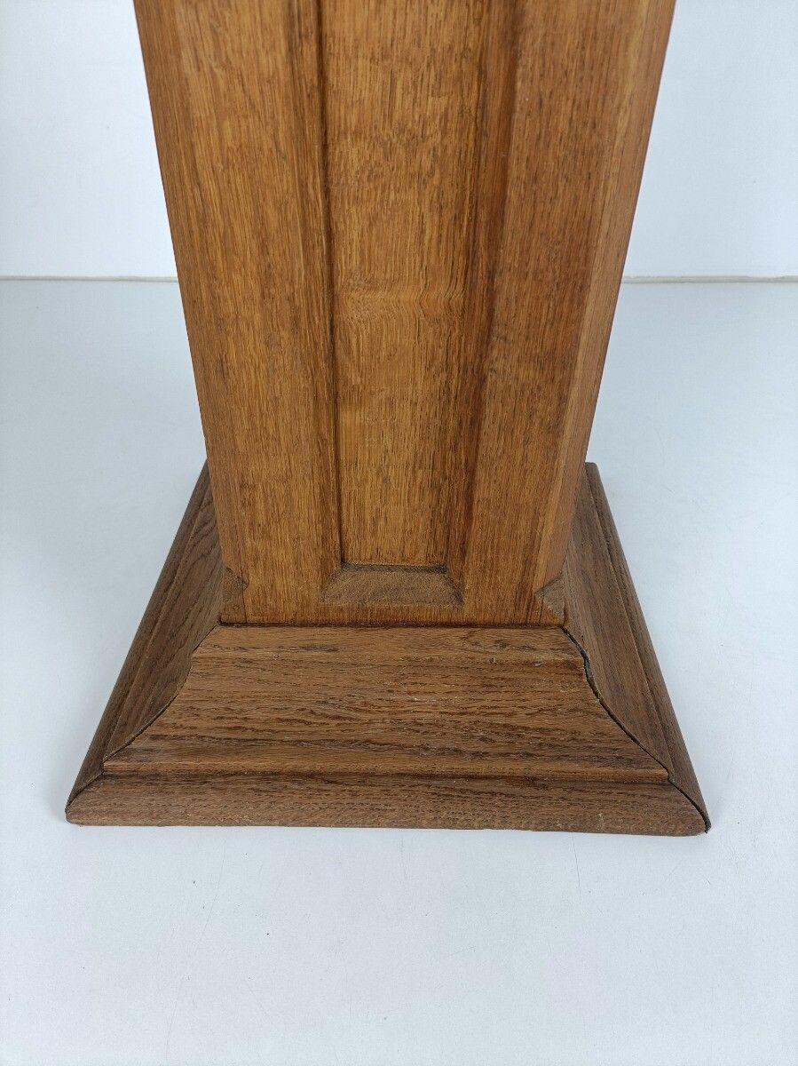 Gothic Antique Wooden Ornate Side Display Table Pedestal Plant Stand Church Chap photo vinterior