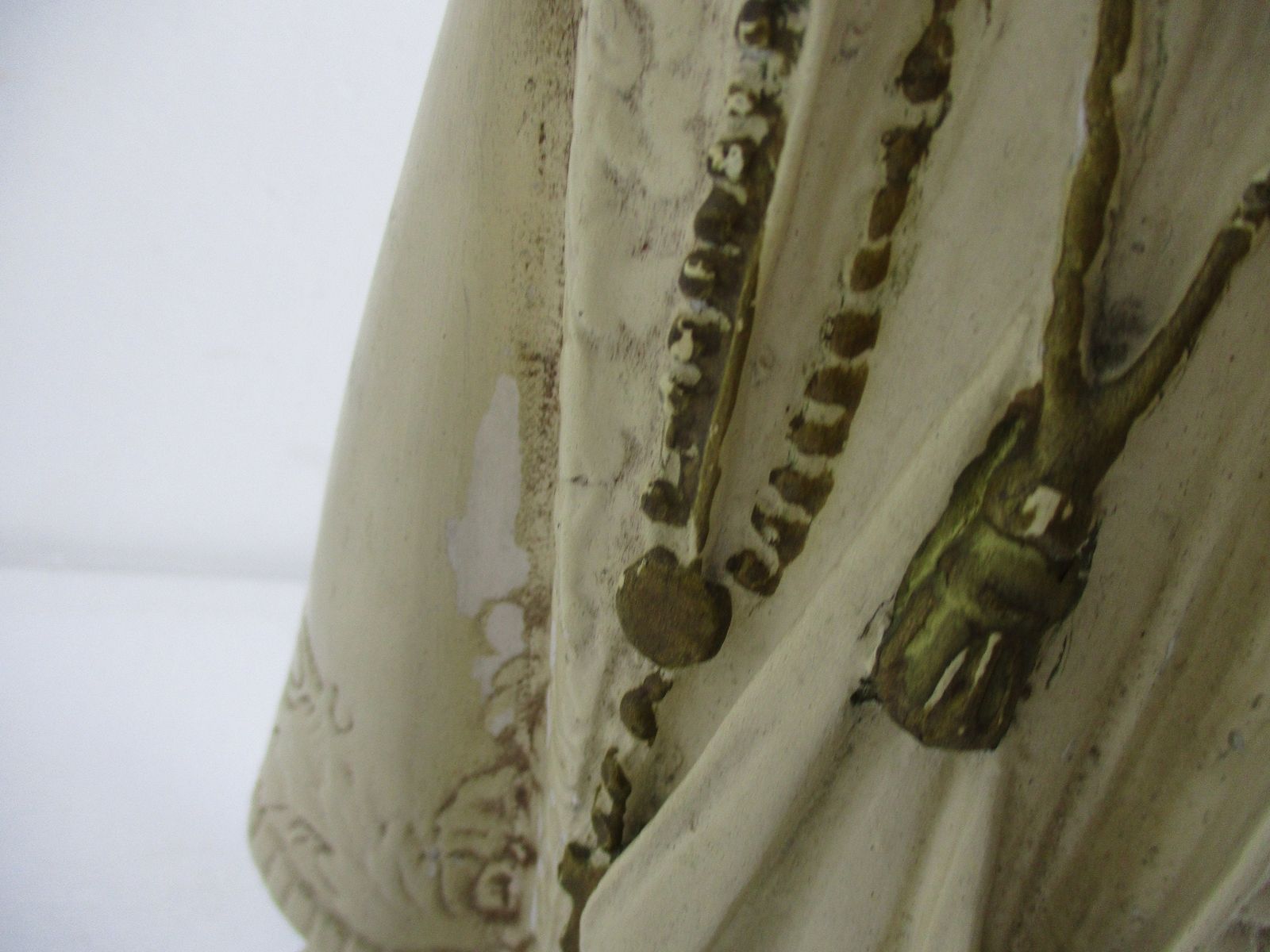 Vintage Our Lady Fatima Statue Plaster Portugal Lovely Htf Collector 17.91" photo vinterior