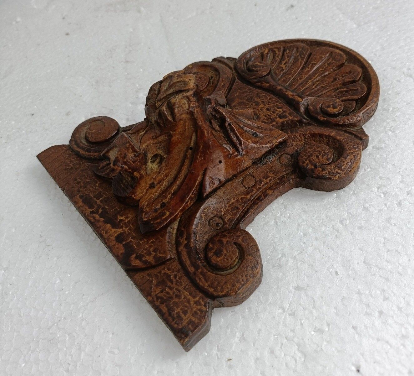 Pair Antique Corbels Hand Carved Wood Architectural Reclaimed Lions  Trims Salva photo Home Decor