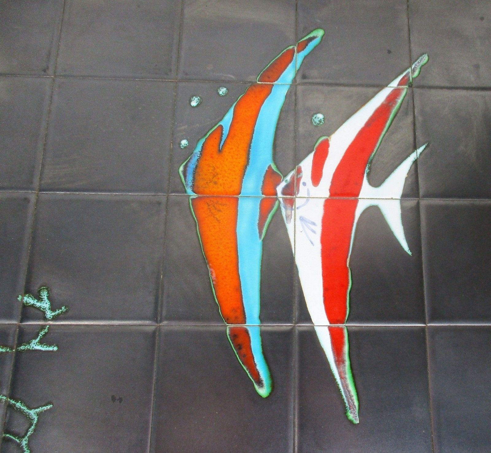 Mid Century Coffee Table Italian Art Design Ceramic Signed By Denisco Street Art photo vinterior