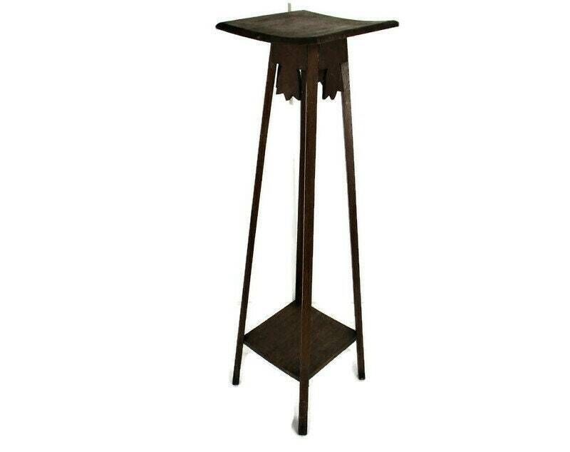 Art Nouveau Pedestal Table Plant Flower Stand Side Table 2 Tier Art Deco Barn