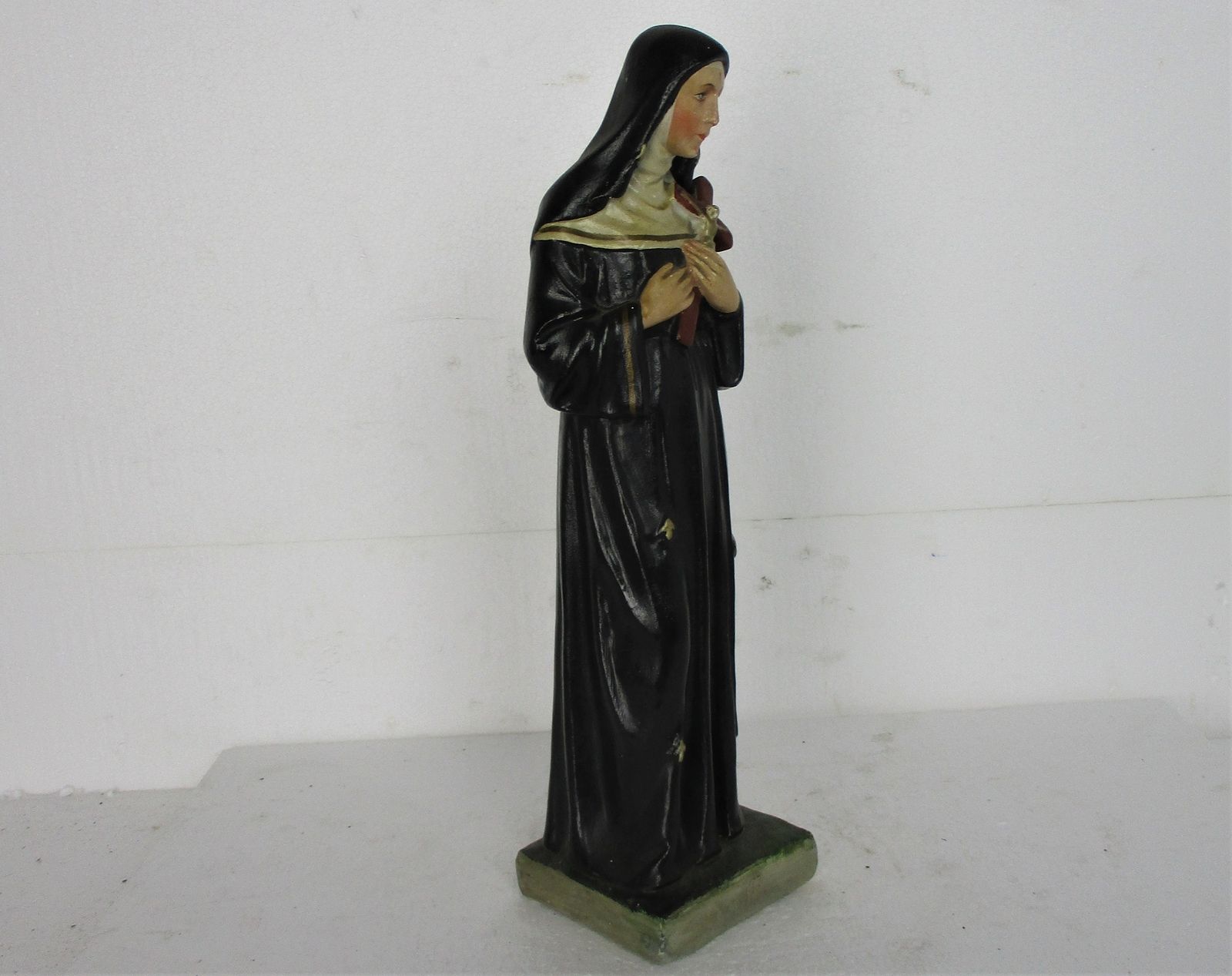 Htf Statue St Saint Rita Of Cascia Plaster Patroness Impossible Causes Bees 15.9 photo for sale
