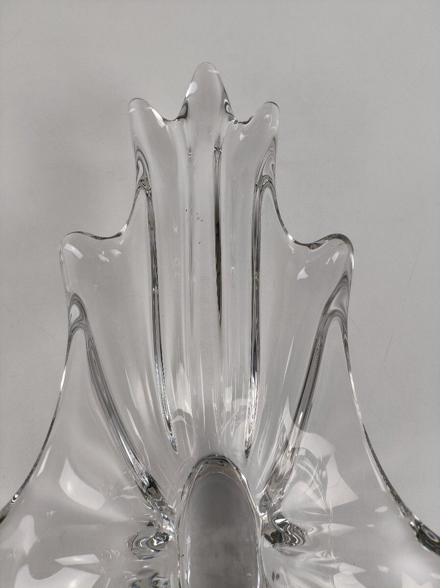 Italian Clear Bowl Dish Centerpiece Murano Seguso Art Glass Modernist Decorative photo Home Decor